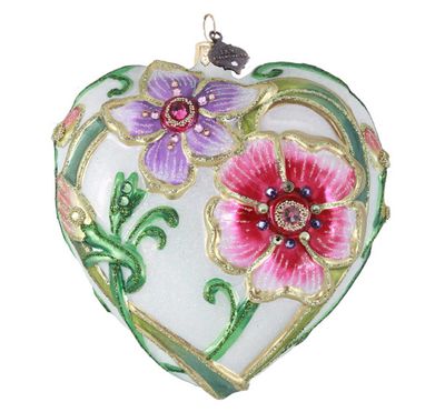 Jay Strongwater Floral Heart Ornament SDH20126-456, 848510045575