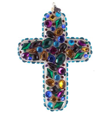 Jay Strongwater Bejeweled Cross Ornament SDH20118-208, 848510045476
