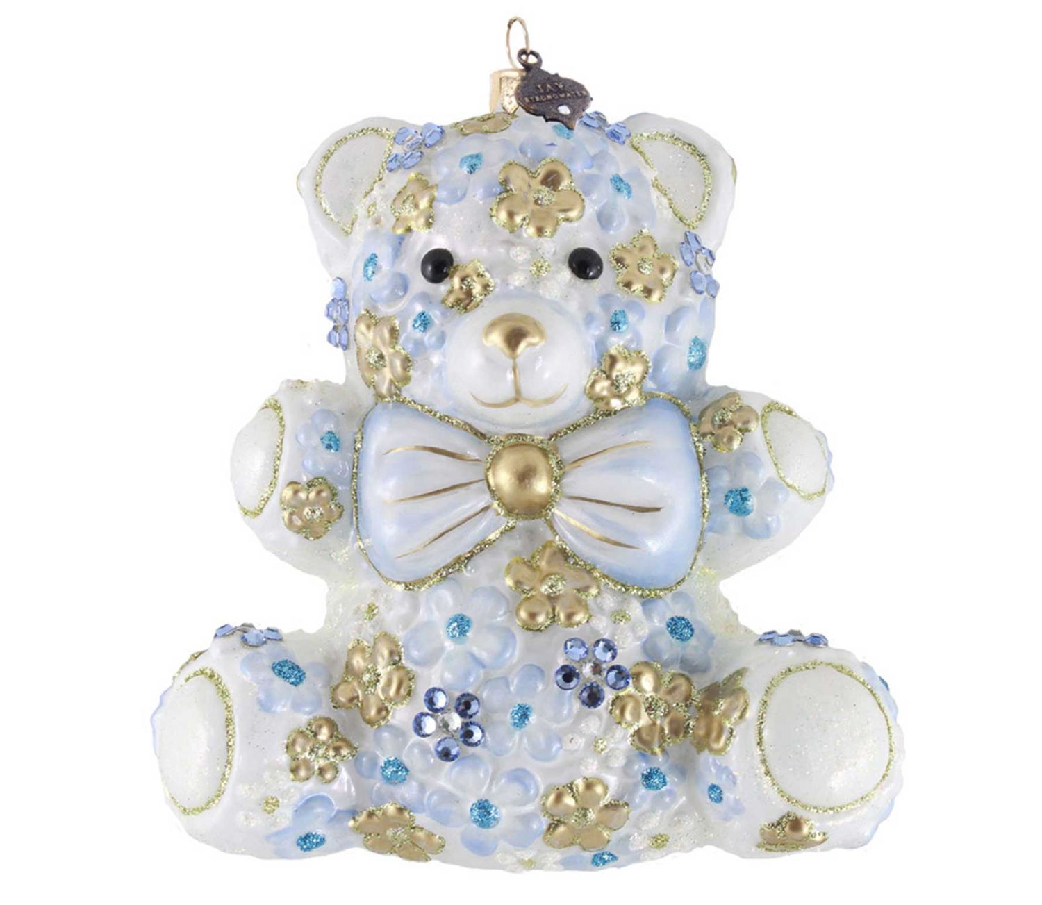 Jay Strongwater Blue Floral Teddy Ornament SDH20144-225, 848510045773