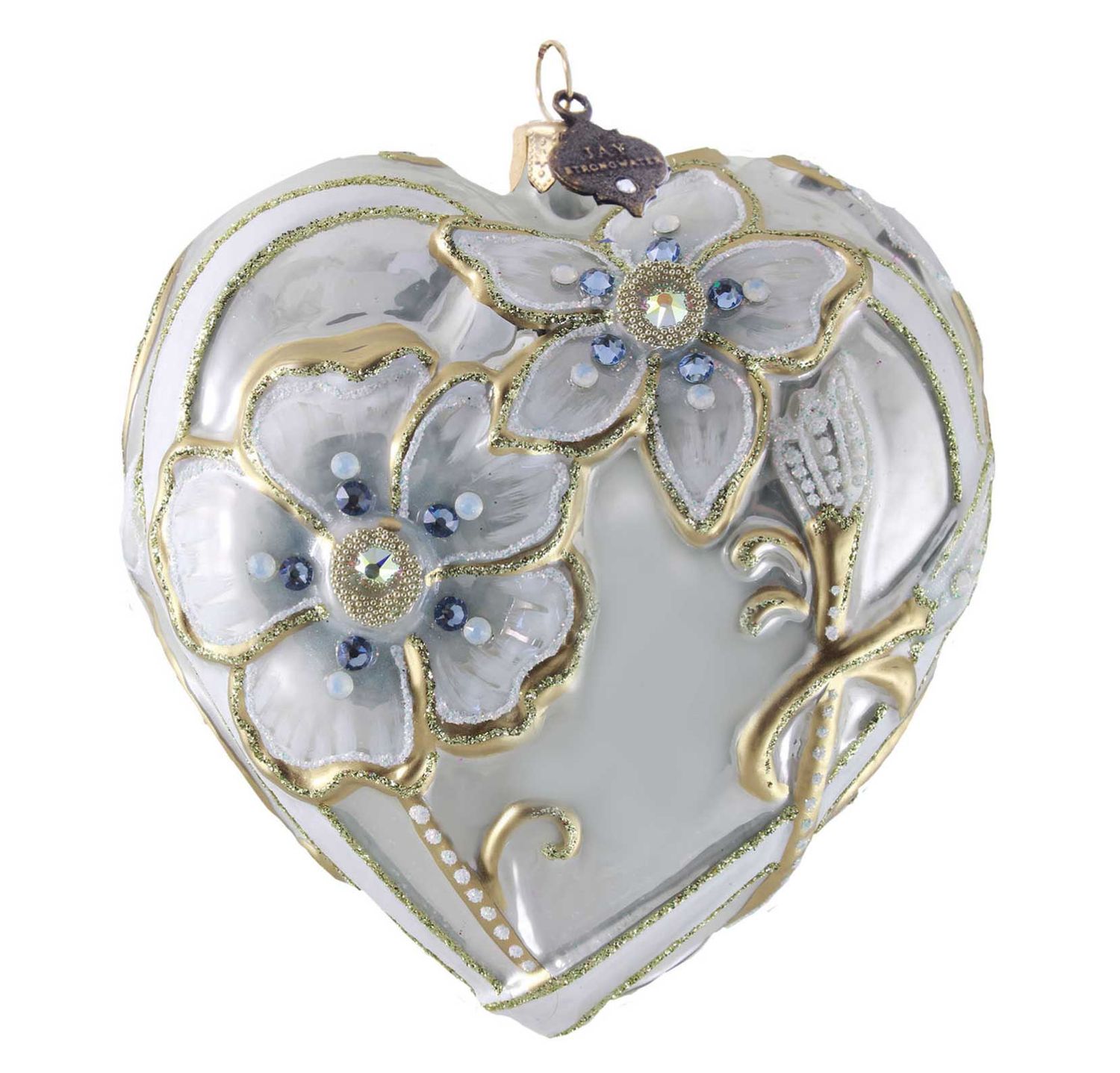 Jay Strongwater Floral Opal  Heart Ornament SDH20126-283, 848510045841
