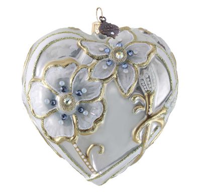 Jay Strongwater Floral Opal  Heart Ornament SDH20126-283, 848510045841