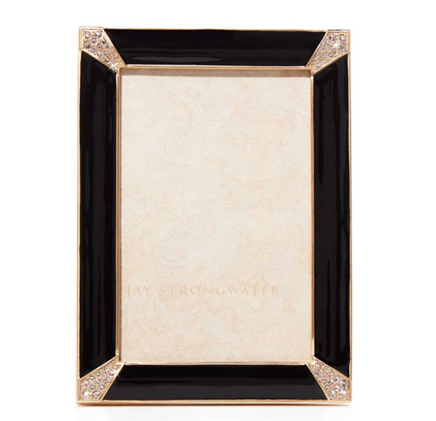 Jay Strongwater Lavinia 4  x 6 Inch Picture Frame Black Onyx SPF5915-220, 848510044899