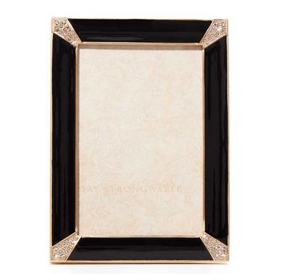 Jay Strongwater Lavinia 4  x 6 Inch Picture Frame Black Onyx SPF5915-220, 848510044899