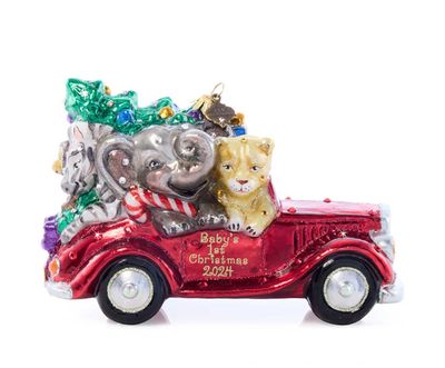 Jay Strongwater Baby&#39;s First Ride 2024 Glass Ornament SDH20097-250, 848510044363