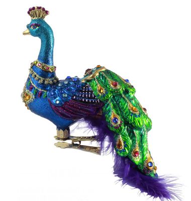 Jay Strongwater Peacock Ornament Clip SDH20117-208, 848510045469