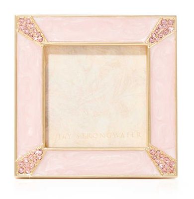 Jay Strongwater Leland Pave Corner 2 Inch Picture Frame Baby Pink SPF5130-287, 848510044578