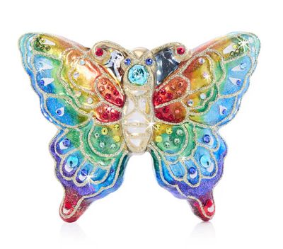 Jay Strongwater Rainbow Butterfly Glass Ornament SDH20101-250, 848510044370