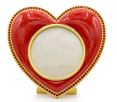 Jay Strongwater Chantal Heart Picture Frame Ruby SPF5809-256, 848510045025