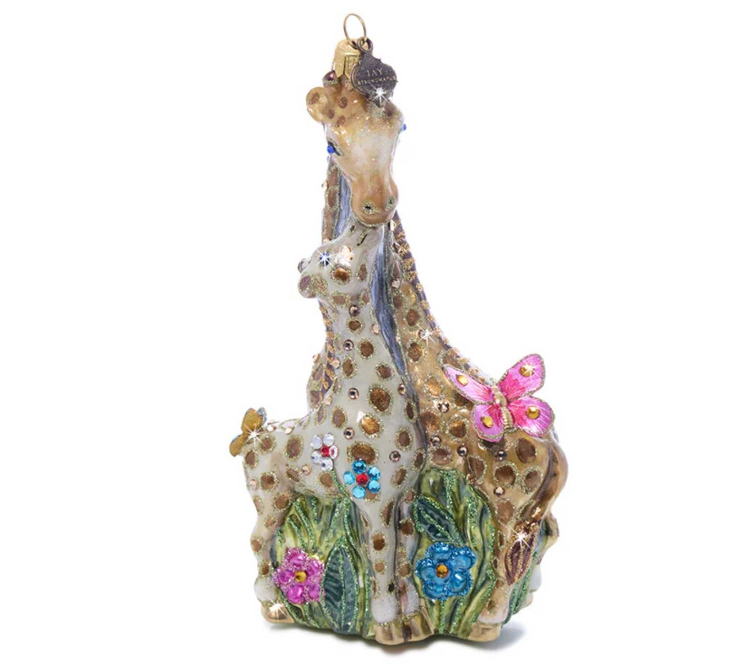 Jay Strongwater Mom and Baby Giraffe Glass Ornament SDH20102-250, 848510044356