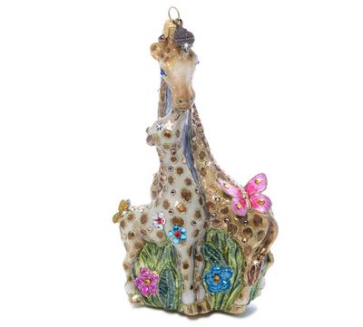 Jay Strongwater Mom and Baby Giraffe Glass Ornament SDH20102-250, 848510044356