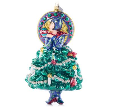 Jay Strongwater Nouveau Christmas Glass Ornament SDH20105-248, 848510044332