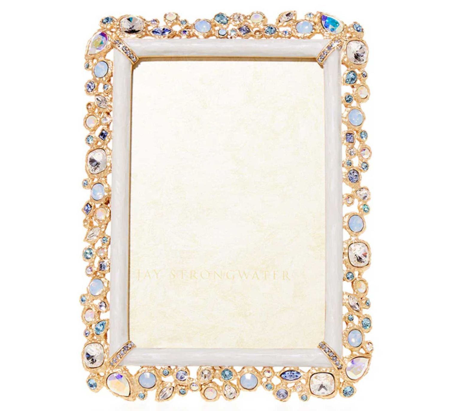 Jay Strongwater Emery Bejeweled 4  x 6 Inch Picture Frame Pale Blue SPF5813-225, 848510044820