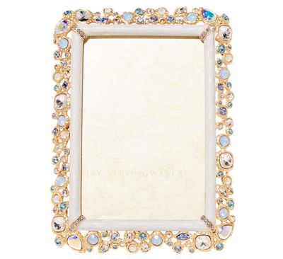 Jay Strongwater Emery Bejeweled 4  x 6 Inch Picture Frame Pale Blue SPF5813-225, 848510044820