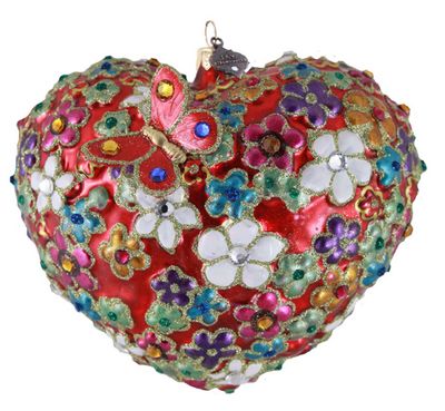 Jay Strongwater Blossom Floral Heart Ornament SDH20122-250, 848510045537