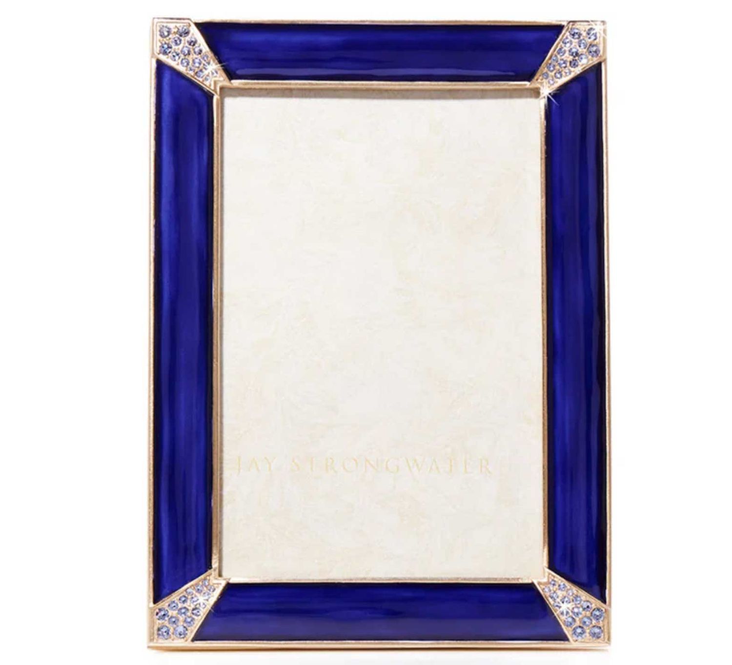 Jay Strongwater Lavinia 4  x 6 Inch Picture Frame Delft Garden SPF5915-284, 848510044929