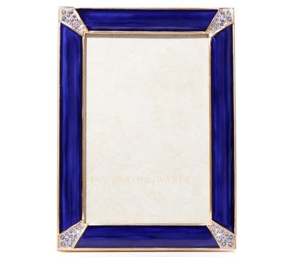 Jay Strongwater Lavinia 4  x 6 Inch Picture Frame Delft Garden SPF5915-284, 848510044929