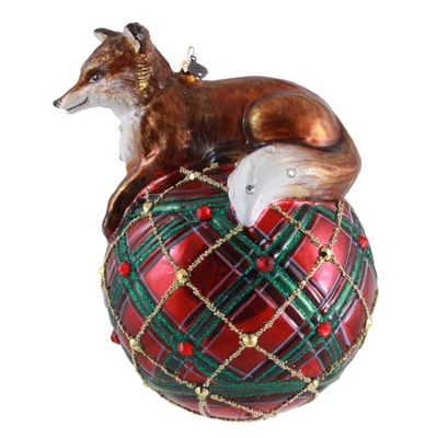 Jay Strongwater Plaid Fox Ornament SDH20146-252, 848510045810