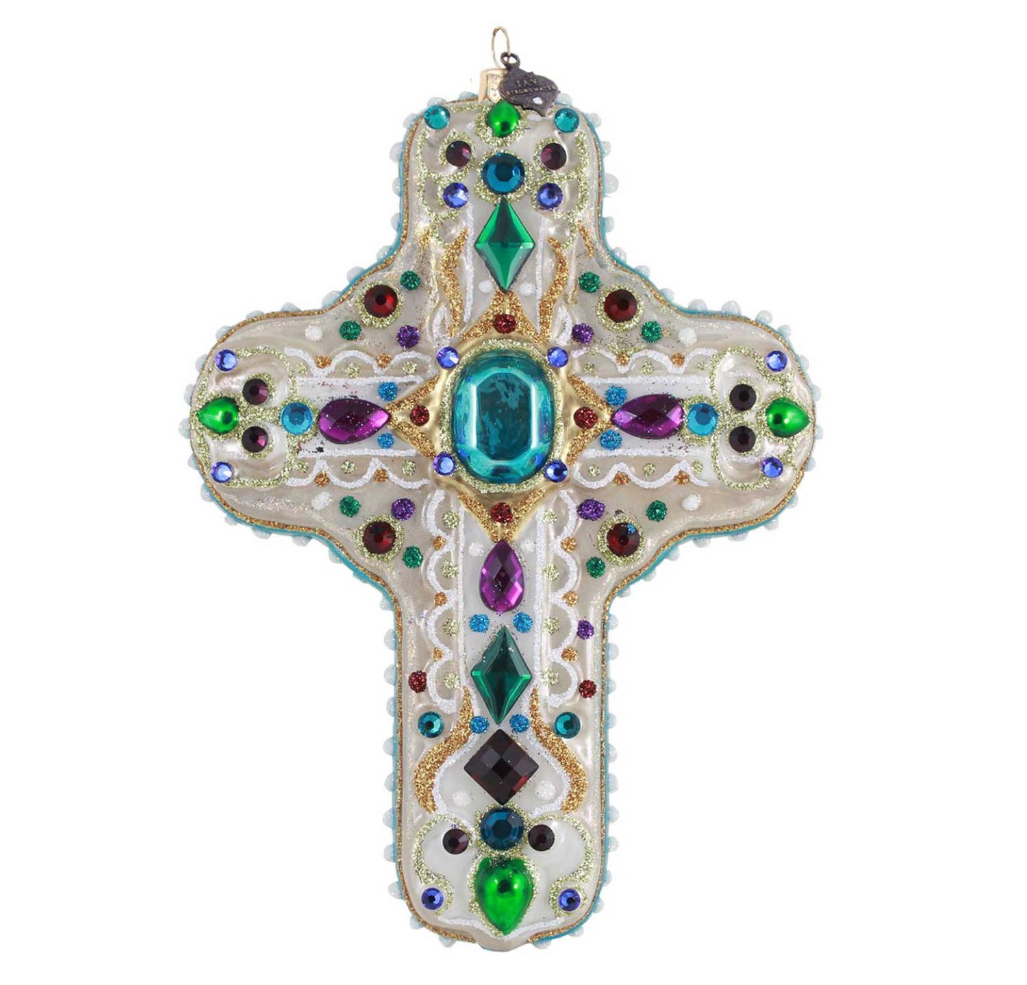 Jay Strongwater Sacred Jewel Cross Ornament SDH20153-208, 848510045902