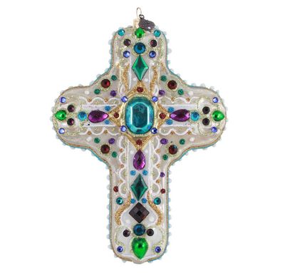 Jay Strongwater Sacred Jewel Cross Ornament SDH20153-208, 848510045902