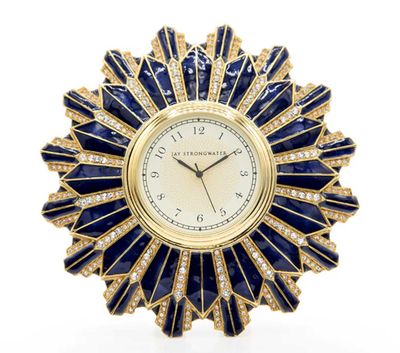 Jay Strongwater Art Deco Clock Blue SDH6063-284, 848510044516