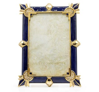 Jay Strongwater Ruth Art Deco 4 Inchx6 Inch Picture Frame Blue SPF5900-284, 848510044622