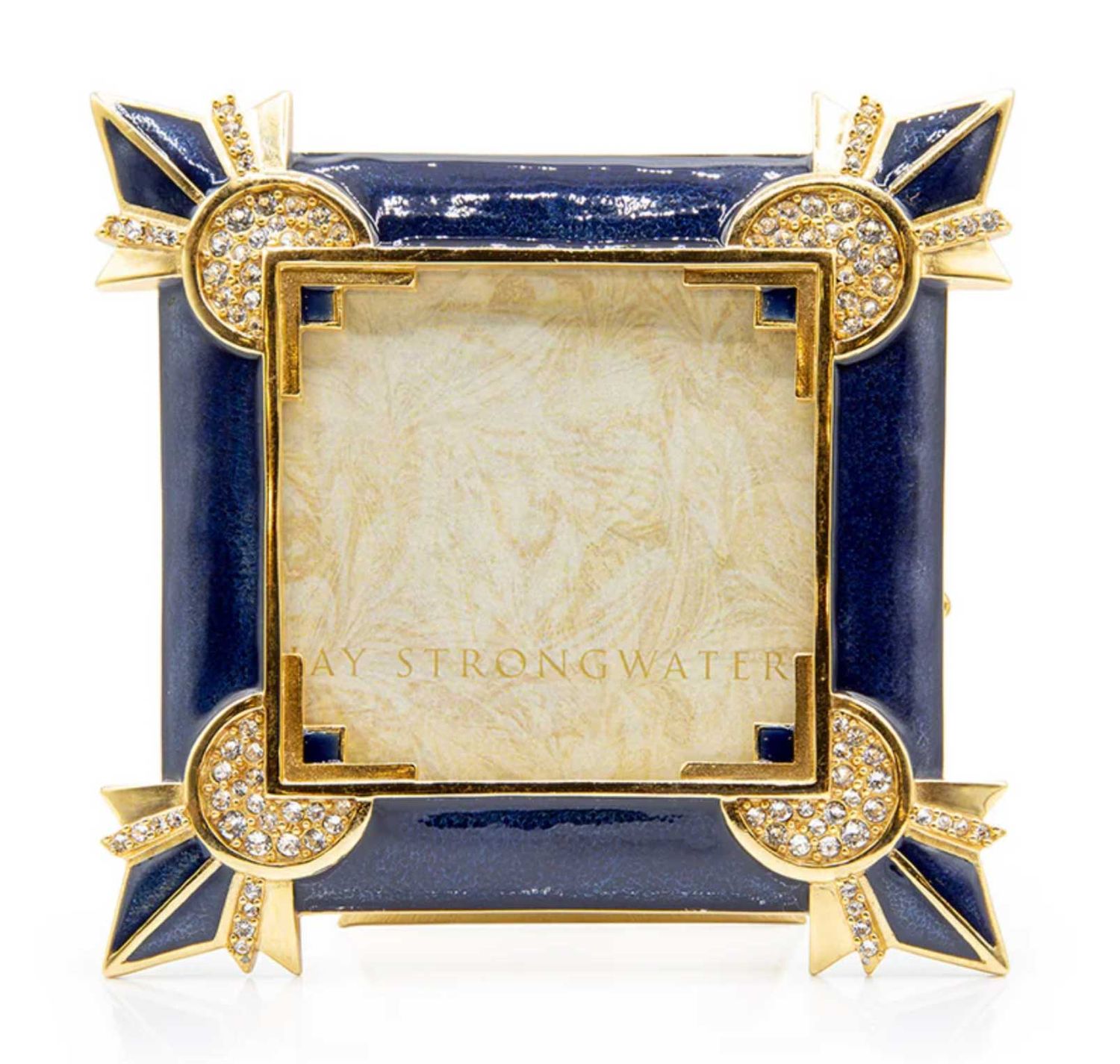 Jay Strongwater Dorothy Art Deco 3 Inchx3 Inch Picture Frame Blue SPF5899-284, 848510044615