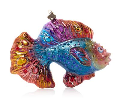 Jay Strongwater Fancy Fish Glass Ornament SDH20105-250, 848510044387