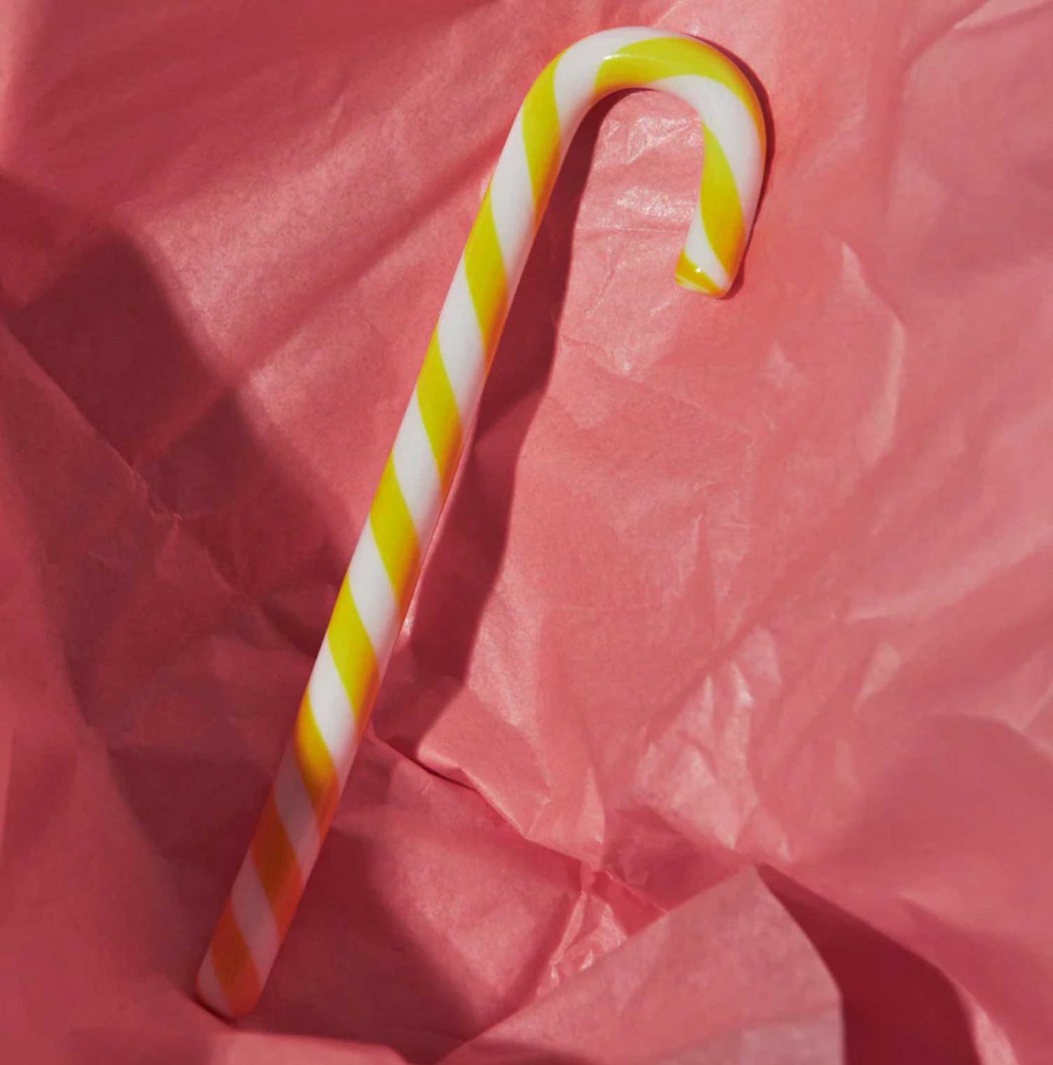 Kosta Boda Polka Candy Cane White Yellow 7092426, 7321646105205
