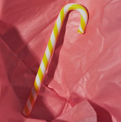 Kosta Boda Polka Candy Cane White Yellow 7092426, 7321646105205