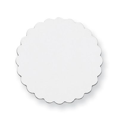 Scalloped Circle Stamping Sterling Silver Rhodium-plated SS1267, MPN: SS1267,