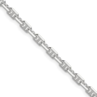 Diamond-Cut 3.75mm Marine Link Chain 16 Inch Sterling Silver Polished QMA100-16, MPN: QMA100-16,