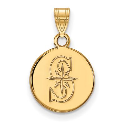 Seattle Mariners Small Disc Pendant 14k Yellow Gold 4Y010MRN, MPN: 4Y010MRN, 886774870090