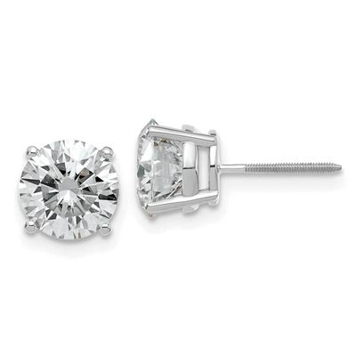 3ct. 7.5mm Round G H I True Light Moissanite Screwback Earrings 14k White Gold WG327-14MT, MPN: WG3…