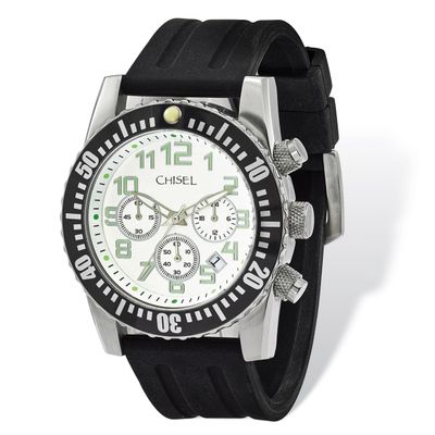 Chisel White Dial Silicone Strap Chronograph Watch Men&#39;s TPW108, MPN: TPW108, 886774553665