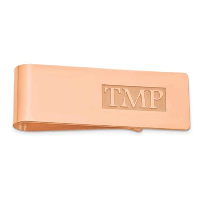 Rose-Plated Raised Letters Monogram Money Clip Sterling Silver XNA607RP, MPN: XNA607RP, 191101782664
