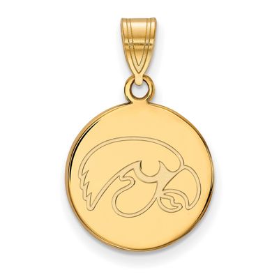 University of Iowa Medium Disc Pendant 14k Yellow Gold 4Y039UIA, MPN: 4Y039UIA, 886774880600