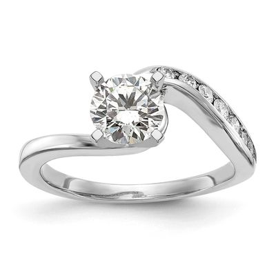 By-Pass Peg Set 1/6 Carat Diamond Semi-Mount Engagement Ring 14k White Gold RM2503E-015-WAA, MPN: R…