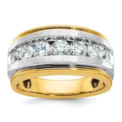 Ibgoodman Men&#39;s Polished Satin Grooved 7-Stone Ring Mounting 14k Gold B63942-4Y by IBGoodman, MPN: …