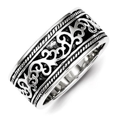 Band Antiqued Sterling Silver QR330-9, MPN: QR330-9, 883957251257