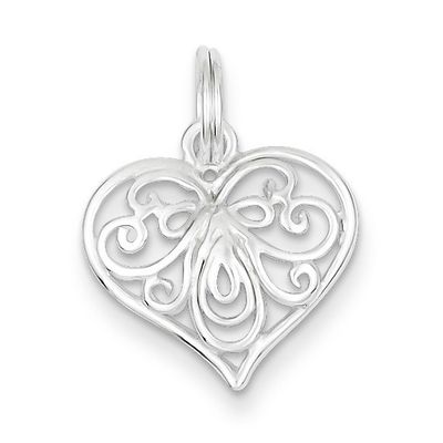 Heart Charm Sterling Silver QC6196, MPN: QC6196, 883957915012