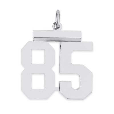 Pendant Number 85 Polished Sterling Silver Medium QMS85, MPN: QMS85, 191101278570