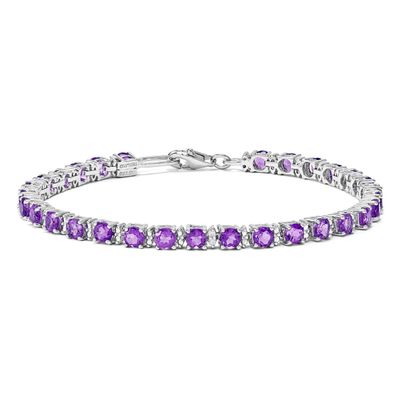 Amethyst and Diamond Bracelet Sterling Silver QX853AM, MPN: QX853AM, 886774647685