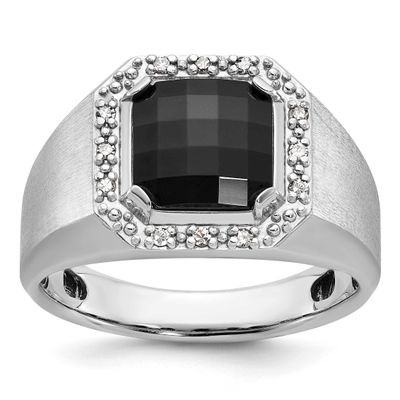 Ibgoodman Men&#39;s Onyx Diamond Ring Mounting 14k White Gold B84672-4W by IBGoodman, MPN: B84672-4W,