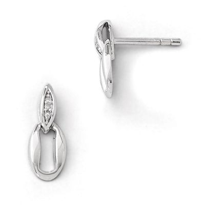 .01 ct Diamond Post Earrings Sterling Silver QW376, MPN: QW376, 191101479755