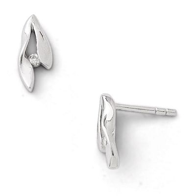 Earrings Sterling Silver Diamond QW296, MPN: QW296, 886774234106