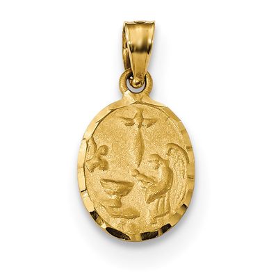 Baptism Pendant 14k Gold Satin &amp; Diamond-cut K6361, MPN: K6361, 883957598611