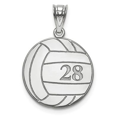 Laser Volleyball Number And Name Pendant 10k White Gold 10XNA696W, MPN: 10XNA696W,
