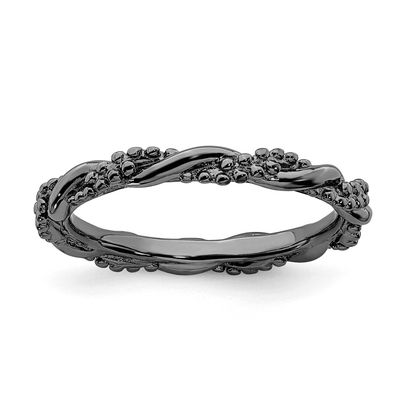 Black-plated Twist Ring Sterling Silver QSK2003, MPN: QSK2003, 191101725043