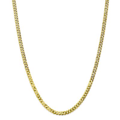 18 Inch 4.6mm Flat Beveled Curb Chain 10k Gold 10FBU120-18, MPN: 10FBU120-18, 191101596278