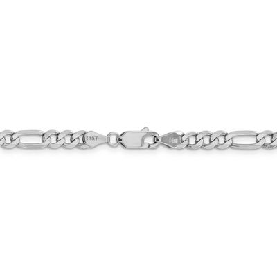 22 Inch 4.5mm Flat Figaro Chain 14k White Gold WFIG120-22, MPN: WFIG120-22, 191101833267
